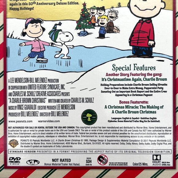 Peanuts Deluxe Edition A Charlie Brown Christmas DVD 50th Anniversary Remastered - Picture 10 of 16